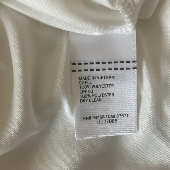 White Satin Long Sleeve Cocktail Dress Size 10 Laundry V-Neck A-Line Wrap - Picture 12 of 14
